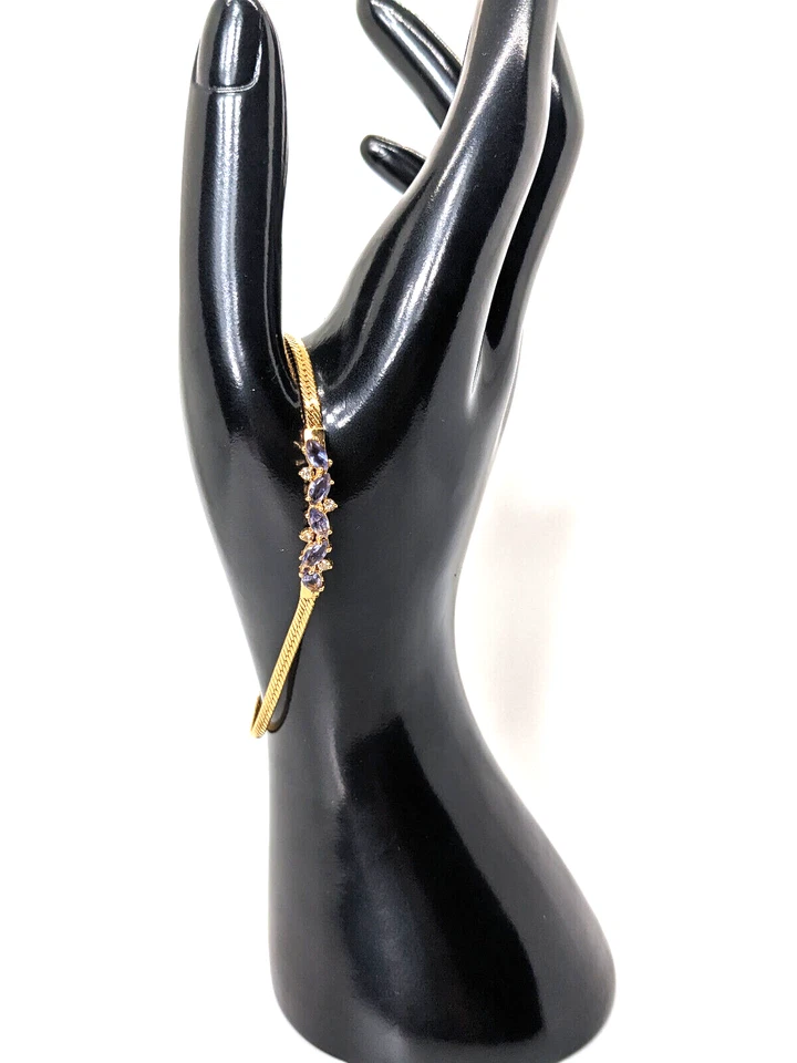 Pulsera Avon imitación tanzanita tono oro Foto 1 de 4