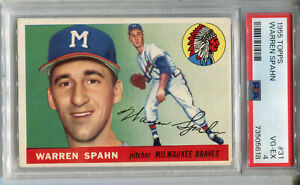 1955 Topps #31 Warren Spahn PSA 4 VG-EX Milwaukee Braves