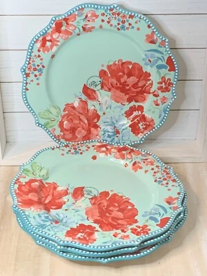 Juego de 4 hermosos platos de cena de jardín The Pioneer Woman Cottagecore NUEVO Foto 1 de 3