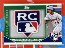 2010 Topps Update Manufactured Rookie Logo Patch Austin Jackson RC 304/500