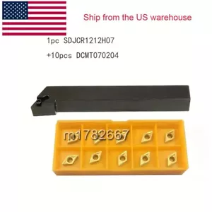 SDJCR1212H07 CNC lathe External Turning Tool Holder + 10PCS DCMT070204 insert - Picture 1 of 6