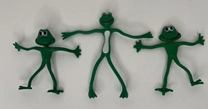 Grüne biegsame Frösche 3 Stück biegsam verdrahtet Vintage 2-4” - 1-6” - Bild 1 von 8