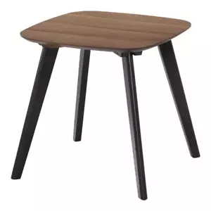 Pemberly Row Solid Wood End Table with Powder Coated Black Legs in Walnut - Picture 1 of 3