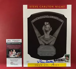 Steve "Lefty" Carlton Signed 1989 Program JSA Certified AUTO CY Young Award WOW! - Picture 1 of 4