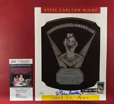 Steve "Lefty" Carlton Signed 1989 Program JSA Certified AUTO CY Young Award WOW! - Image 1 of 4