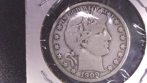 1909 BARBER HALF VG+ - Picture 1 of 2