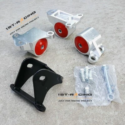 Billet Aluminum Motor Mount Kit For Honda Civic B&D-Series B16 B17 B20 D15 D16Y5 - Image 1 of 4