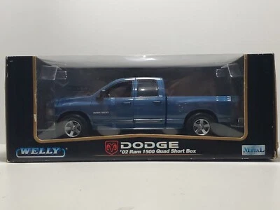 2002 Dodge Ram 1500 SLT Quad Short Box Pickup Truck Welly 1:18 Scale Diecast - Image 1 of 4