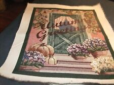  Tapestry/Pillow Top Autumn Greeting w/Flowers & Pumpkins #19TP