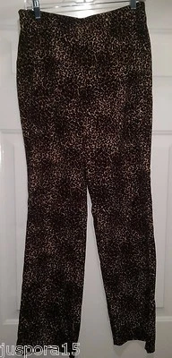 Pantalones para mujer In Moda Juniors talla 11 marrón negro estampado de leopardo Foto 1 de 3