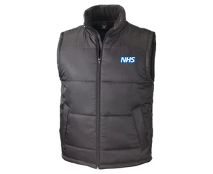 Herren Premium bestickt NHS schwarz Full Zip Workwear Weste M - weich & langlebig - Bild 1 von 1