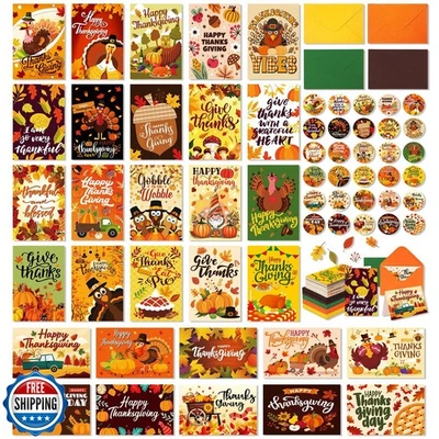 SUMMORO Pack 120 Tarjetas de Acción de Gracias con Sobres y Pegatinas Acción de Gracias  Foto 1 de 4