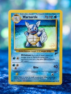 Pokemon Wartortle Gold Wizards of the Coast Stamp Base Set 2 Card 63/130 LP - Foto 1 di 3
