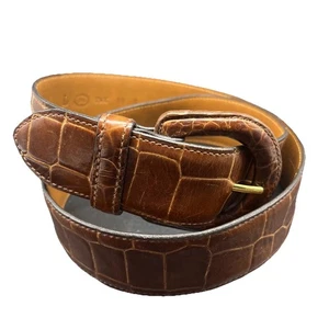 Cinturón Trafalgar Tejido Cuero Marrón Repujado Hecho en EE. UU. Para Mujer Talla L Grande - Imagen 1 de 13