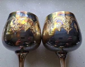 Pair of antique Wine Goblets with lovely detail and patina - Picture 1 of 24