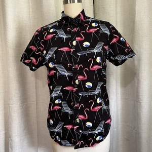 Cactus Man Ricky Singh Pink Flamingo Beach Shirt Mens Size Small Slim Fit - Picture 1 of 15