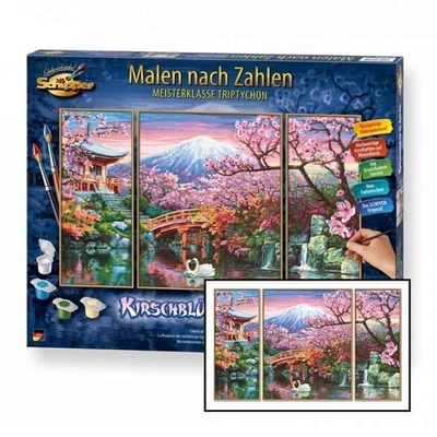 Painting By Numbers Schipper - Cherry blooming in Japan, triptych 609260751 - Image 1 of 4