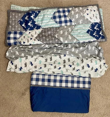 Juego de ropa de cama para cuna The Peanut Shell Woodland de 4 piezas Foto 1 de 4