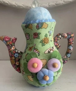 Mary Engelbreit Sewing Tea Pot Pin Cushion Pins & Needle Storage Floral Cottage - Picture 1 of 8