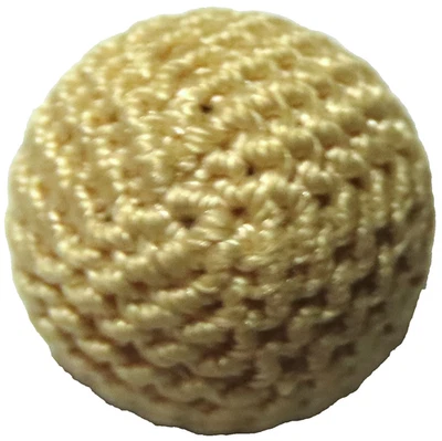 LOVELY ANTIQUE 19th C. FRENCH CROCHETED IVORY SILK BALL BUTTON - Image 1 of 3