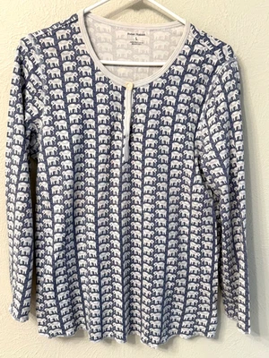 Top Henley Roller Rabbit talla L 100 % algodón Pima estampado elefante Foto 1 de 4