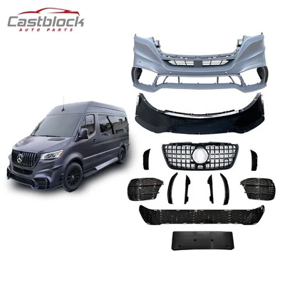 For 2019+ MERCEDES-BENZ SPRINTER W907 UPGRADE GT FRONT BUMPER BODY KIT GRILLE - Image 1 of 4