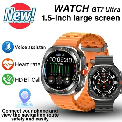 LAXASFIT GT7 Ultra Smart Watch 2025 Bluetooth Fitness Heart Rate AMOLED Gift Gym - Image 1 of 4