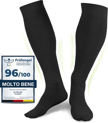 Calze a Compressione Graduata, Calzini Medicali, Uomo E Donna, Cotone Biologico  - Immagine 1 di 4