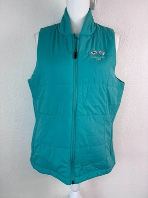 Colete feminino Peter Millar grande verde-azulado acolchoado acolchoado com zíper completo casual golfe - Imagem 1 de 4