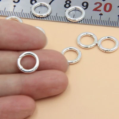 Sterling Silver Oval Round Necklace Lock Enhancer Shortener Connector Clasp - Image 1 of 4