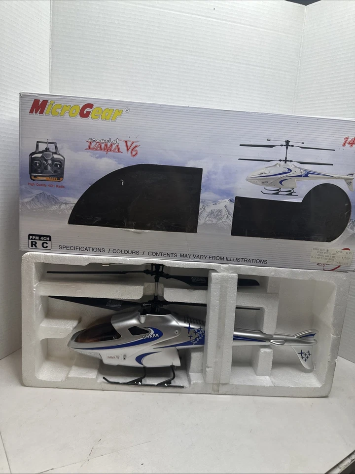 MICRO GEAR LAMA V6 Remote Control Helicopter W/ Xtra Blades See Photos & Descrip - Image 1 of 4