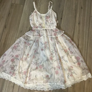 Gunne Sax Blumenkleid Fee launisch romantisch feminin kokett Spitzenbesatz Größe 13 - Bild 1 von 12