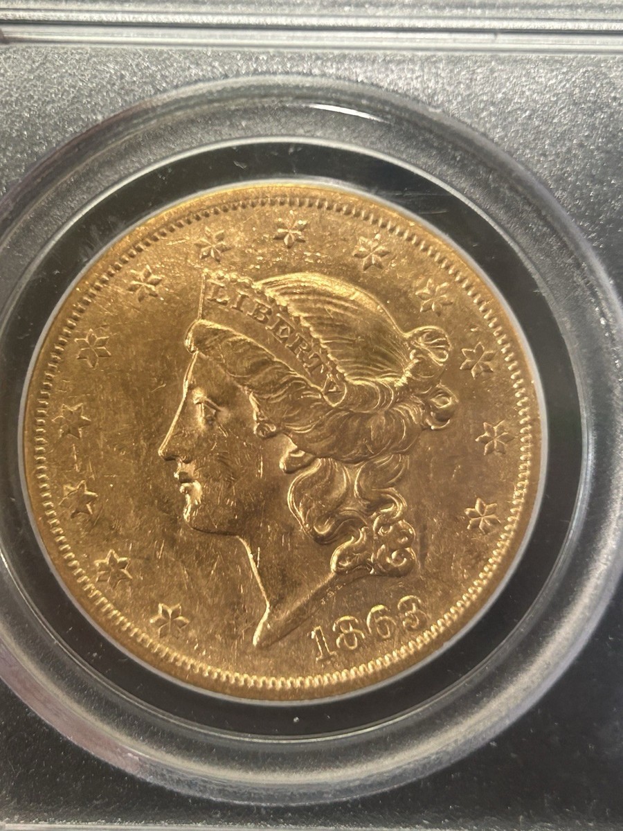 1863 Year Double Eagle $20 US Gold Coins (Pre - 1933) for