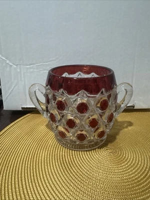 Red Block spooner with ruby stain Non-flint Bryce Brothers, - Image 1 of 4