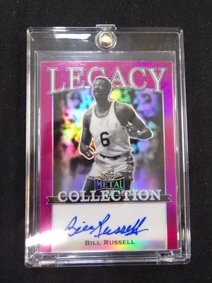 BILL RUSSELL 2022 HOJA METAL BALONCESTO LEGADO AUTÓGRAFO #'D 4/6 AUTO Foto 1 de 3