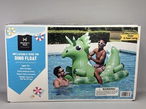 Members Mark aufblasbarer Ride On Pool Float Dino über 5 Fuß Seitengriffe Gewicht 200 - Bild 1 von 5