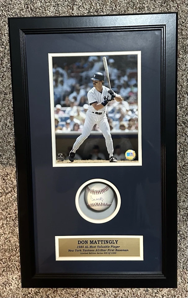 Don Mattingly NY Yankees Legend Shadow box AUTO Baseball G.O.A. #’d 500/1000 - Image 1 of 4