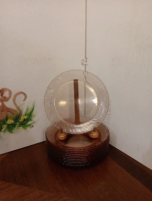 Arcoroc France Pink Glass Salad Plates Set Of 12 Rosaline Vintage 7 5/8" Swirl - Image 1 of 4