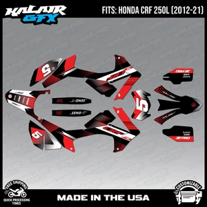 Graphics Kit for HONDA CRF250L 2012-2021 Turbo - Red - Picture 1 of 4
