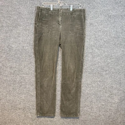 Pantalones J.Jill Mujer 12 Gris Pana Elastizados Pierna Recta Bolsillo Cómodos Informales Foto 1 de 4