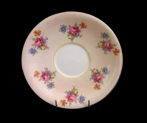 AYNSLEY Tea SAUCER Pink Floral Roses Vintage English Bone China 14cm (5 1/2in) - Picture 1 of 2