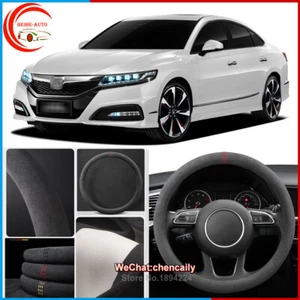 For HONDA SPIRIOR Black Alcantara Car Steering Wheel Cover 4 Seasons Suede Case - Picture 1 of 10