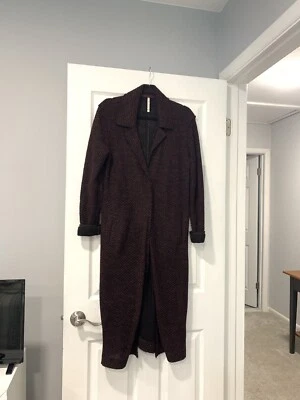 Willow & Clay long single button front knit cardigan coat womens M - Image 1 of 4