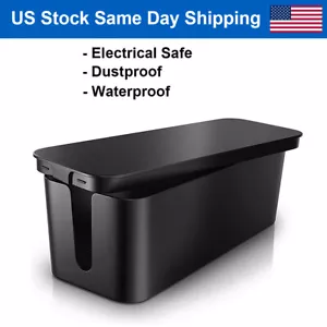 Cable Management Box Power Strip Cord Surge Protector Cover Organizer Hider Box - Picture 1 of 23