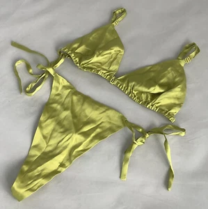 Vintage Victoria’s Secret Lime Silk Bralette Set - Size 34/36C M/L - BNWT - Rare - Picture 1 of 6