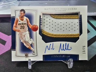 2019-20 Panini National Treasures Nicolo Melli Rookie Patch Auto Silver 13/75! - Image 1 of 4