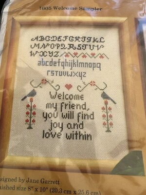 Creative Circle Welcome Sampler 1979 1605 8 X 10 kit de punto de cruz contado NUEVO Foto 1 de 4