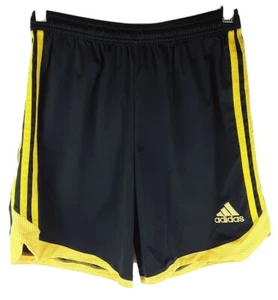 Adidas Kids Youth Shorts Extra Large Size XL Climalite Activewear Black yellow  - Picture 1 of 6