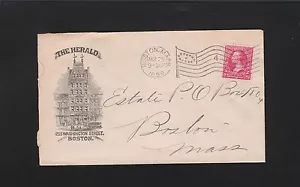 NEWSPAPER The Herald Boston 1896 Ovate Flag Cancel #4 Cover 4r - Picture 1 of 2