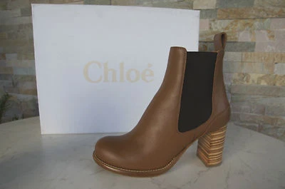 CHLOÉ Botines Talla 40 Zapatos Marrones NUEVOS Antiguo Precio Sugerido 675 € - Imagen 1 de 4